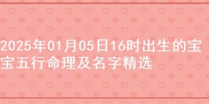 2025年01月05日16时出生的宝宝五行命理及名字精选