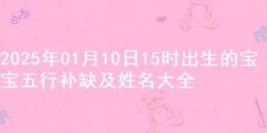 2025年01月10日15时出生的宝宝五行补缺及姓名大全