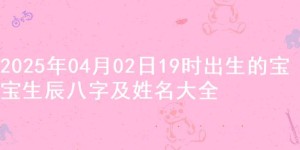 2025年04月02日19时出生的宝宝生辰八字及姓名大全