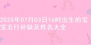 2025年07月03日16时出生的宝宝五行补缺及姓名大全
