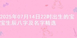 2025年07月14日22时出生的宝宝生辰八字及名字精选