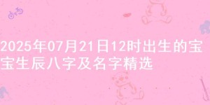 2025年07月21日12时出生的宝宝生辰八字及名字精选