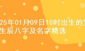 2025年01月09日10时出生的宝宝生辰八字及名字精选