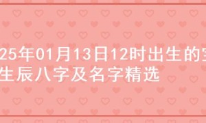 2025年01月13日12时出生的宝宝生辰八字及名字精选