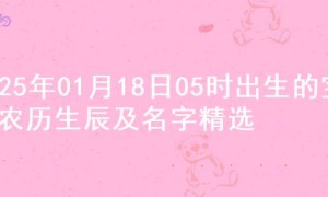 2025年01月18日05时出生的宝宝农历生辰及名字精选