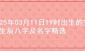 2025年03月11日19时出生的宝宝生辰八字及名字精选