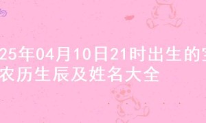 2025年04月10日21时出生的宝宝农历生辰及姓名大全