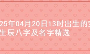 2025年04月20日13时出生的宝宝生辰八字及名字精选
